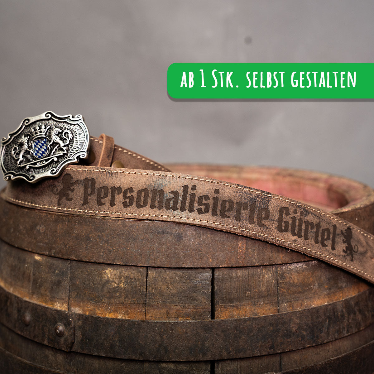 Ledergürtel mit eigenem Logo Selbst Gestalten ab 1 Stk.