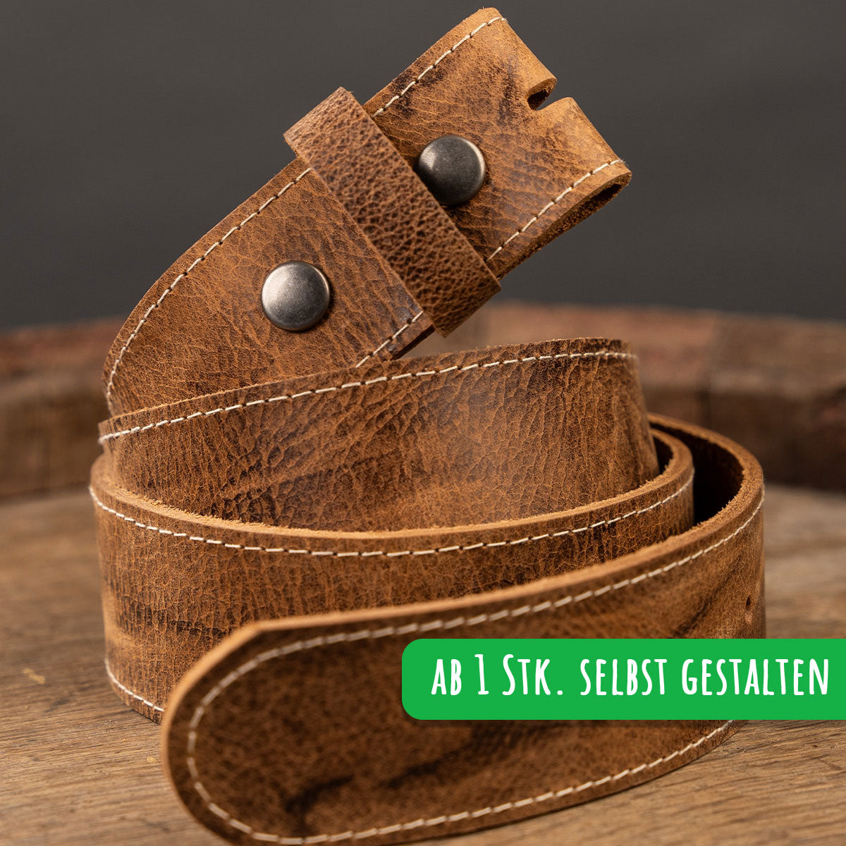 Trachtengürtel Mocca Selbst Gestalten ab 1 Stk. Leder ohne Schließe