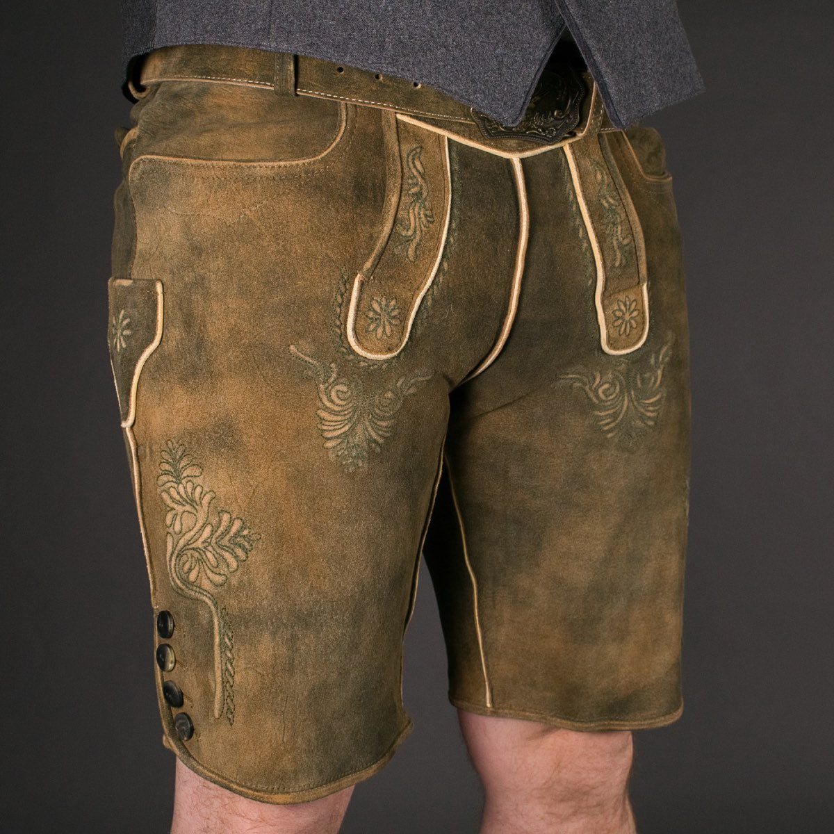 Datschi Trachten Lederhose Matthias Braun Grün - Datschi Trachten