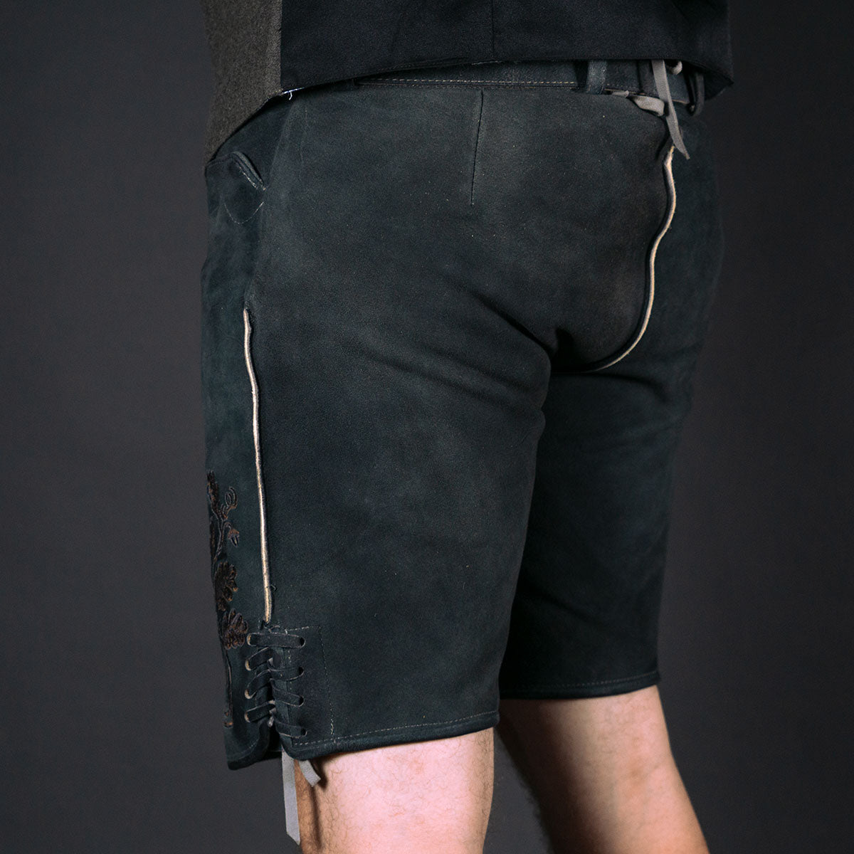Datschi Trachten Lederhose Pius Kohle Grau - Datschi Trachten
