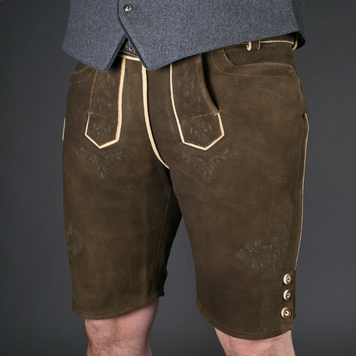 Datschi Trachten Lederhose Fonsi Sämisch Braun - Datschi Trachten