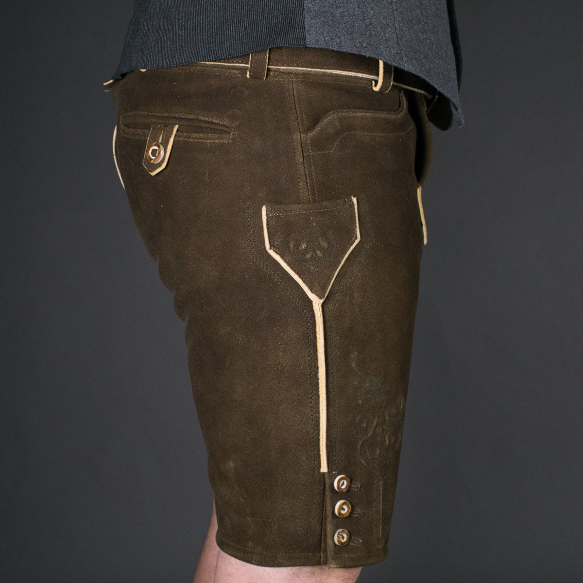 Datschi Trachten Lederhose Fonsi Sämisch Braun - Datschi Trachten