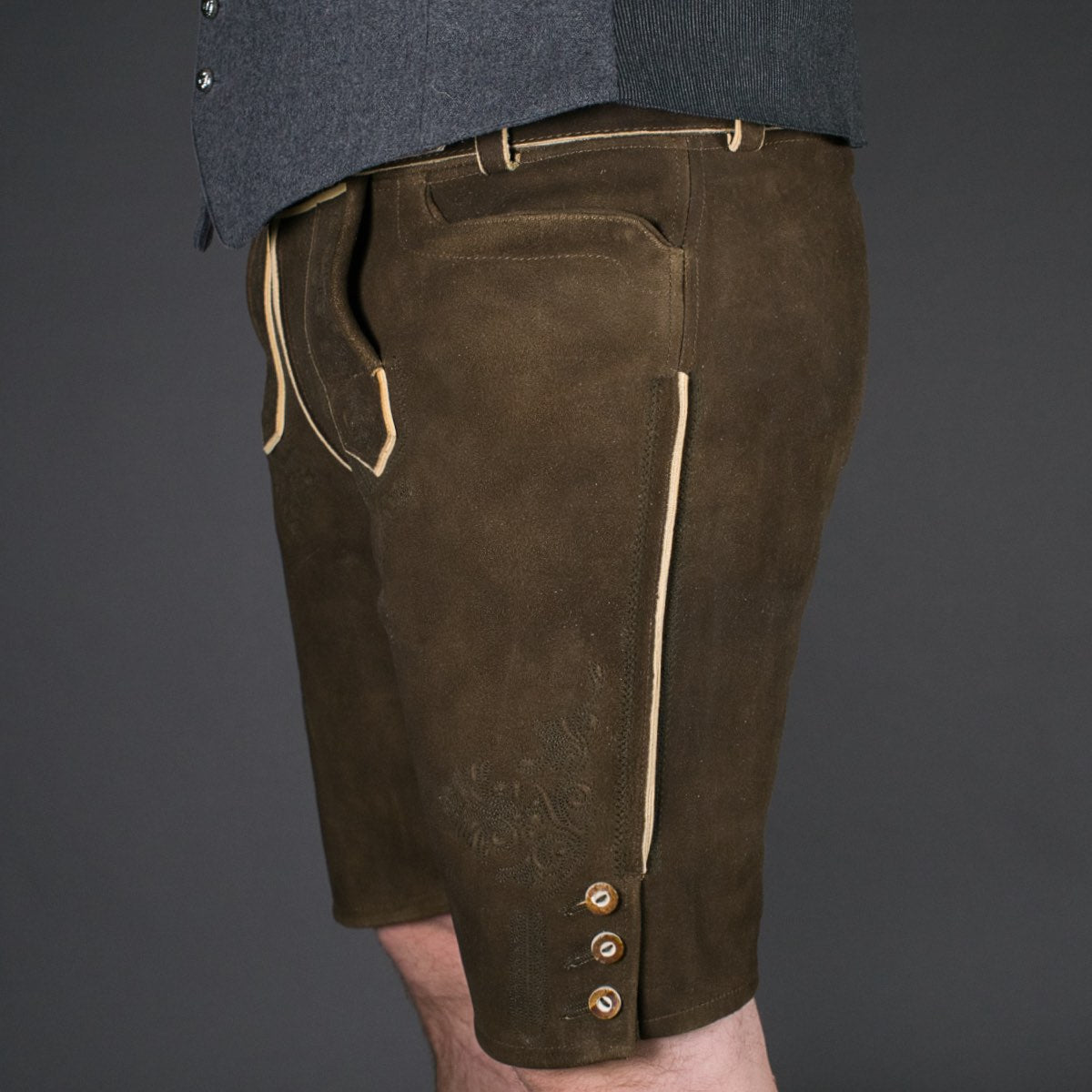 Datschi Trachten Lederhose Fonsi Sämisch Braun - Datschi Trachten