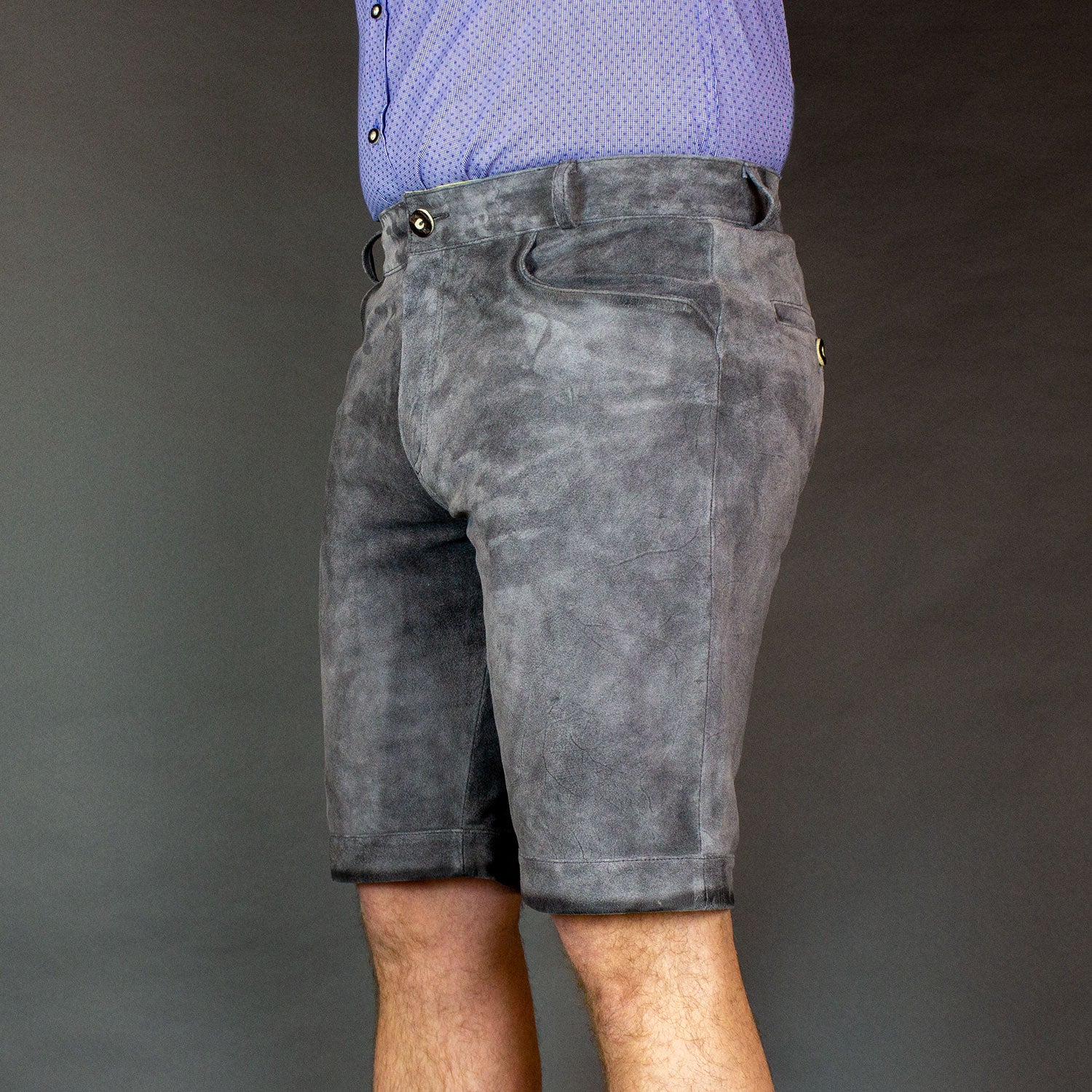 Datschi Trachten Lederhose Ludwig 2 Grau - Datschi Trachten
