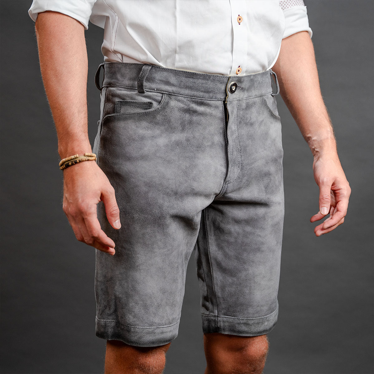 Datschi Trachten Lederhose Ludwig 2 Grau - Datschi Trachten