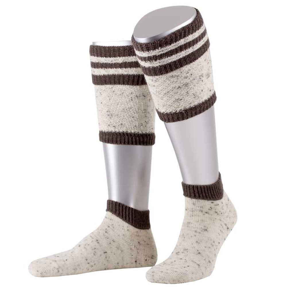 Loferl Tweed Merino Wolle Natur Meliert Braun - Datschi Trachten