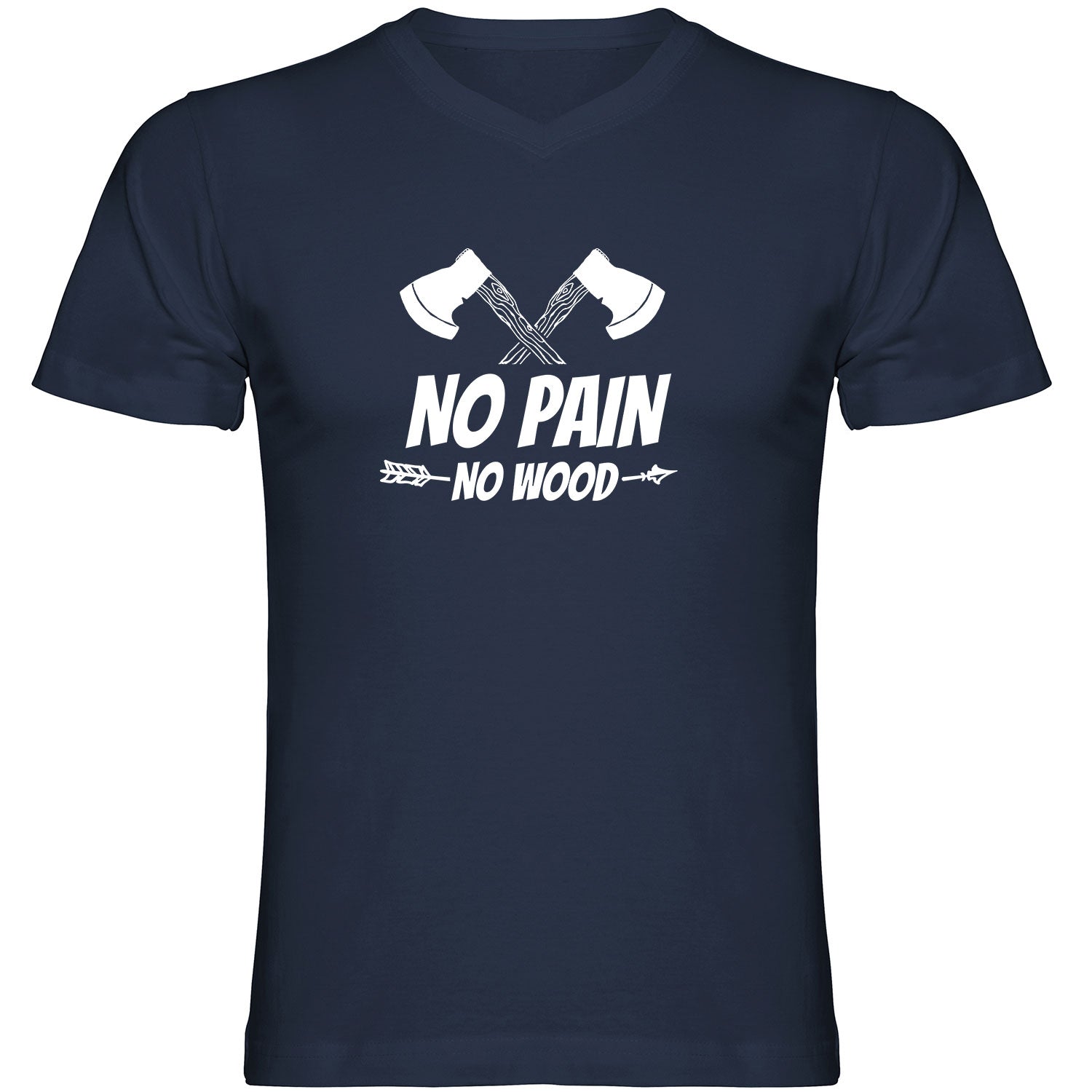 No Pain No Wood Tshirt V-Ausschnitt