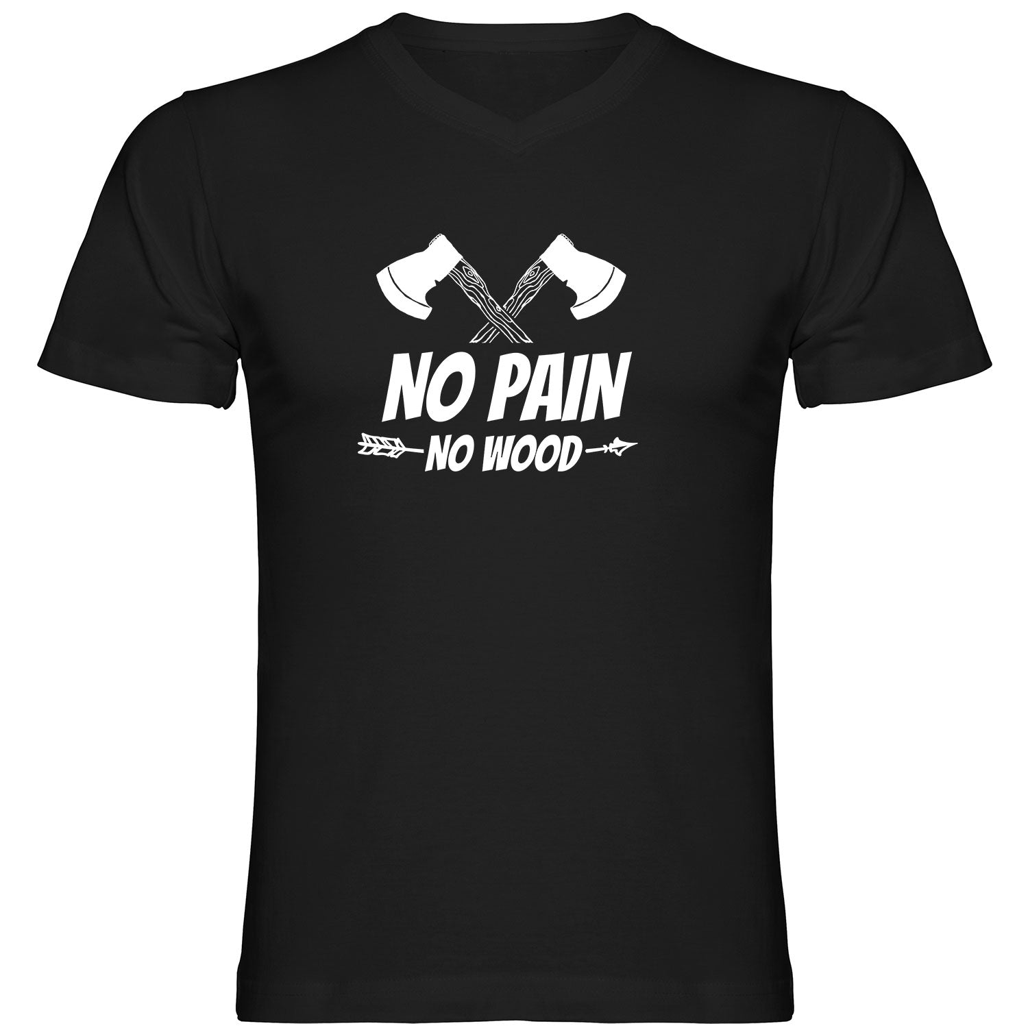 No Pain No Wood Tshirt V-Ausschnitt - Datschi Trachten
