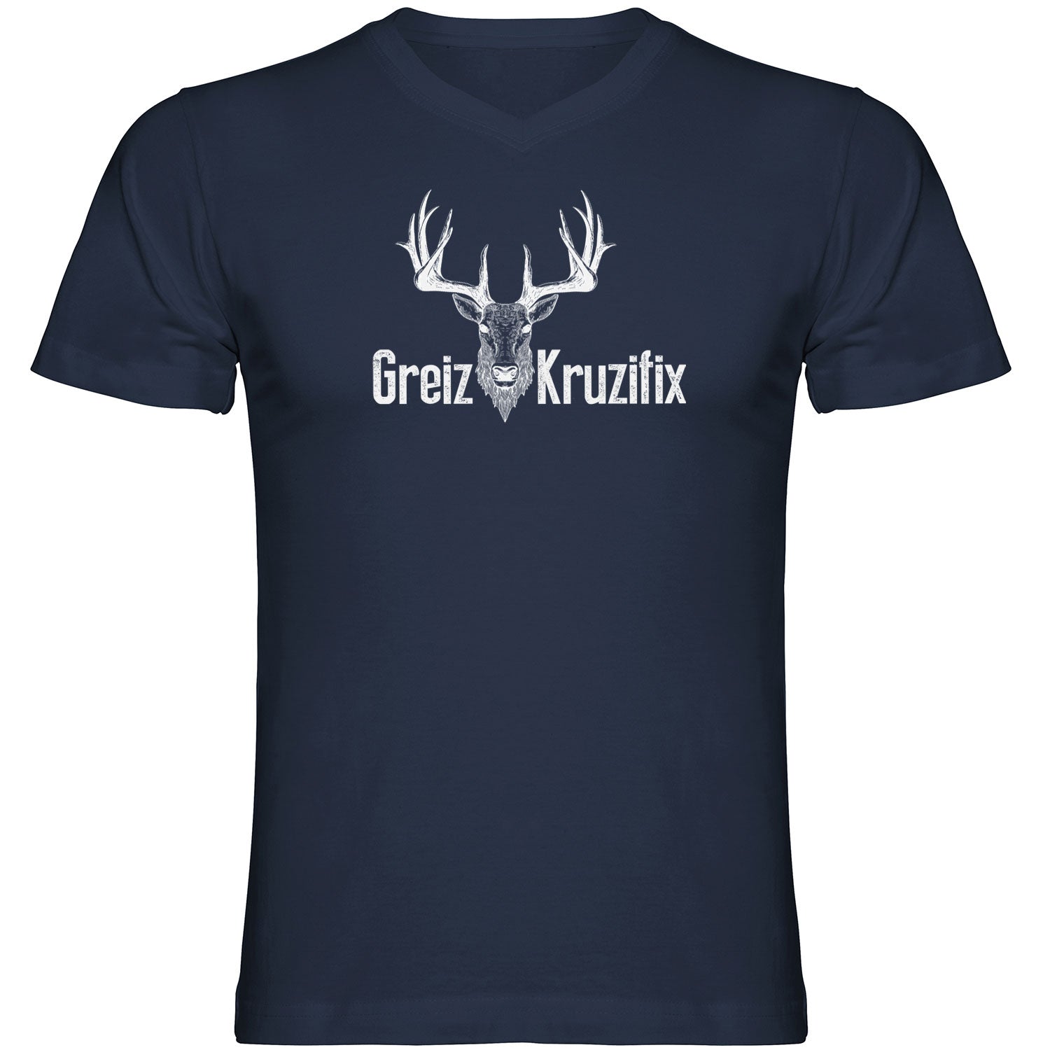 Greiz Kruzifix Herren Tshirt V-Ausschnitt - Datschi Trachten