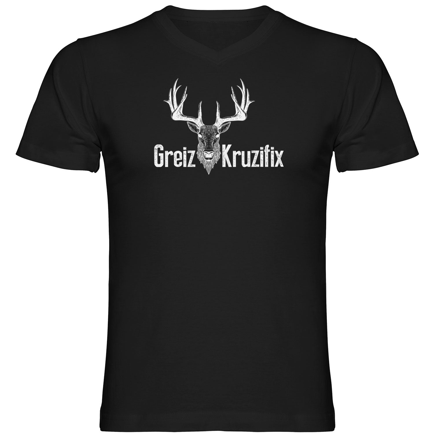 Greiz Kruzifix Herren Tshirt V-Ausschnitt - Datschi Trachten