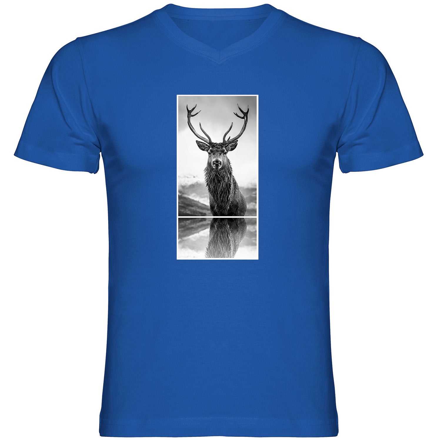 Hirsch T Shirt Herren V-Ausschnitt - Datschi Trachten