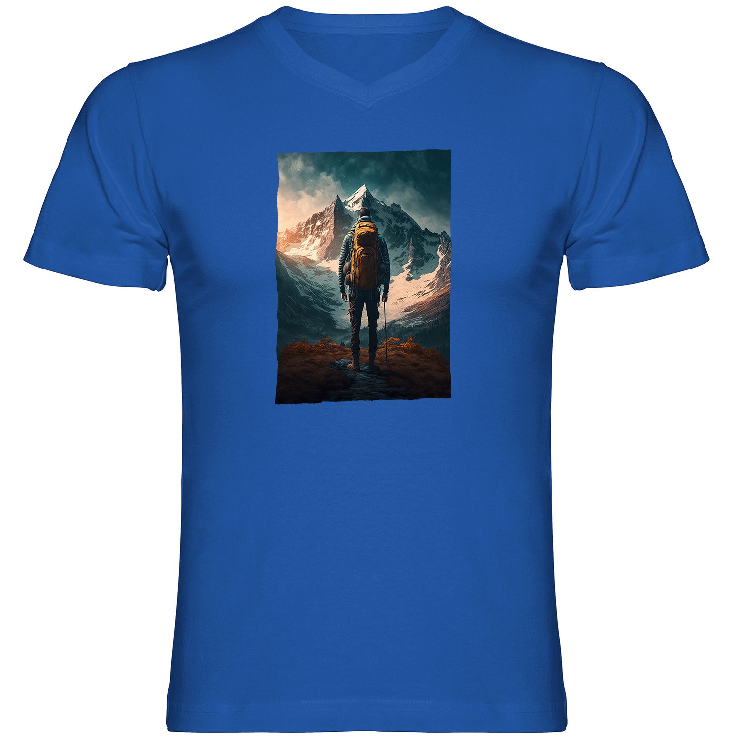 Wanderglück Herren T-shirt V-Ausschnitt - Datschi Trachten