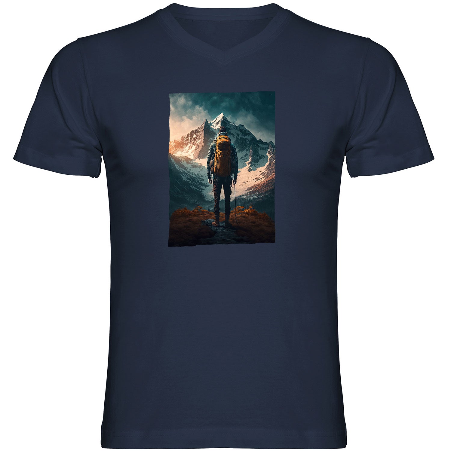 Wanderglück Herren T-shirt V-Ausschnitt