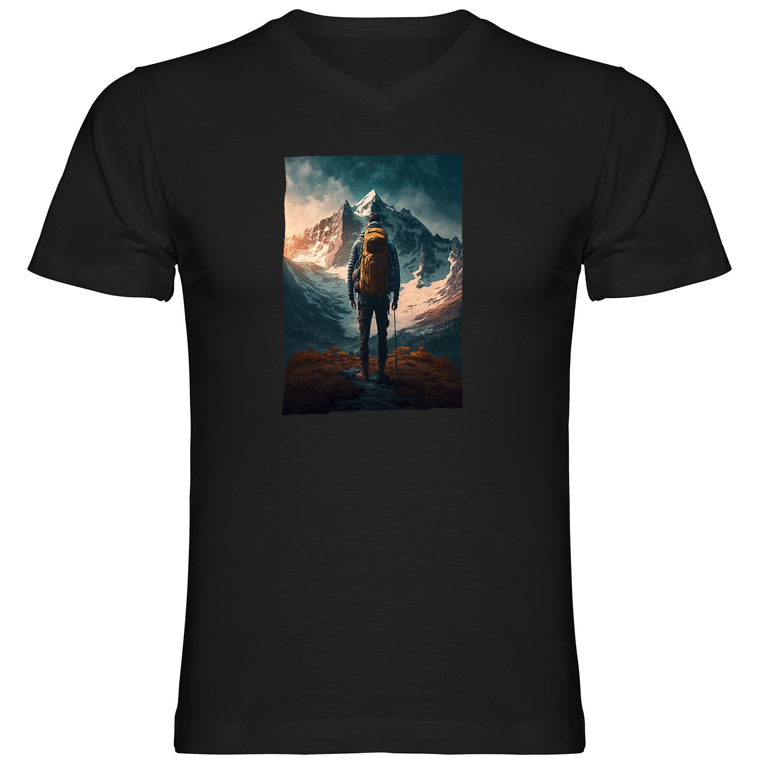 Wanderglück Herren T-shirt V-Ausschnitt - Datschi Trachten