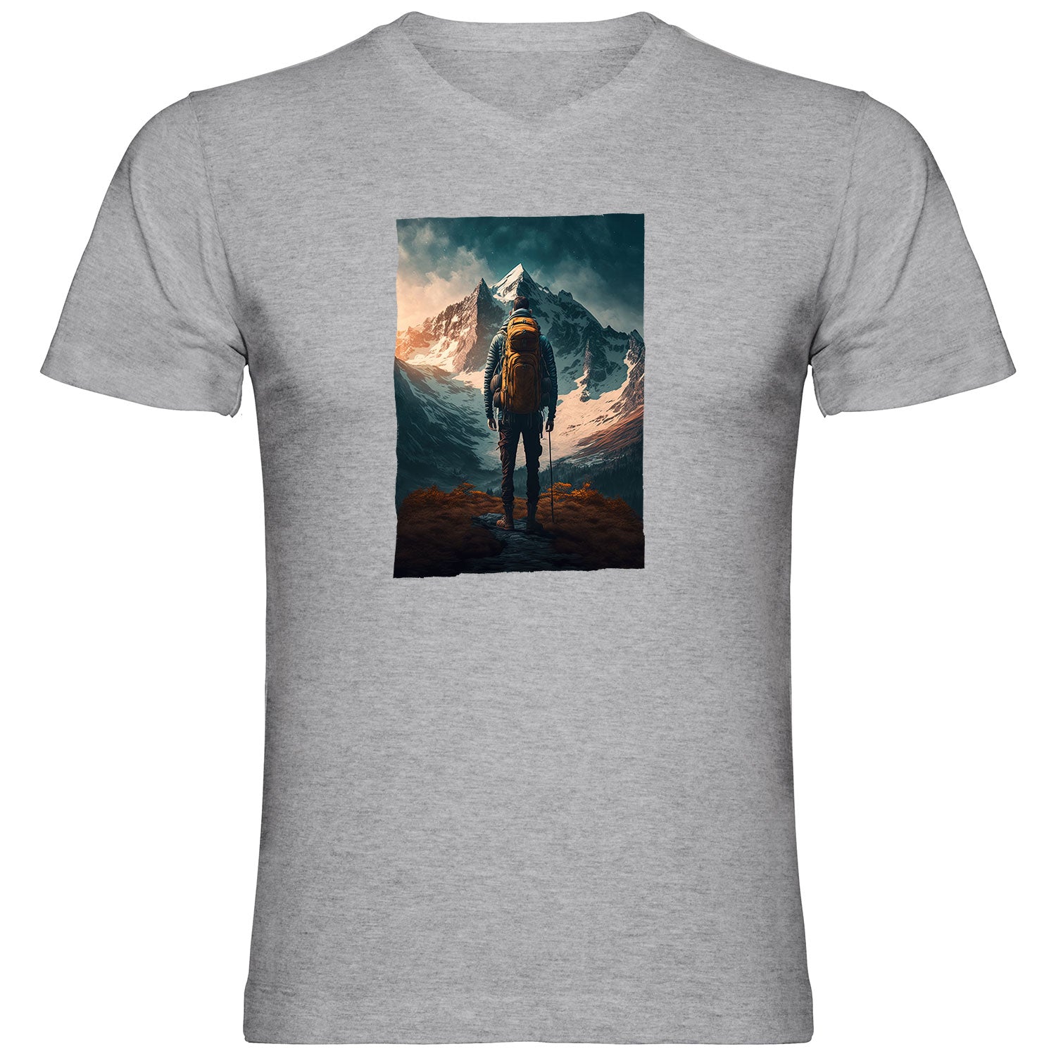 Wanderglück Herren T-shirt V-Ausschnitt - Datschi Trachten