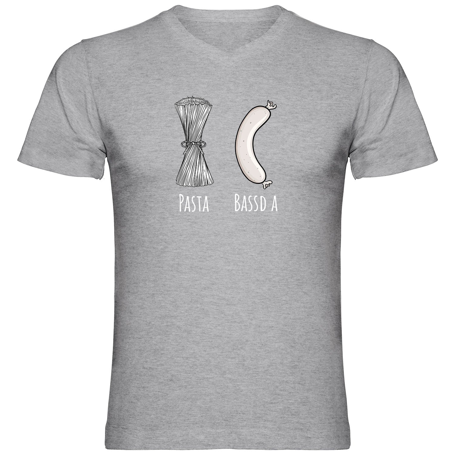Pasta - Bassd a Weißwurst Herren Tshirt V-Ausschnitt - Datschi Trachten