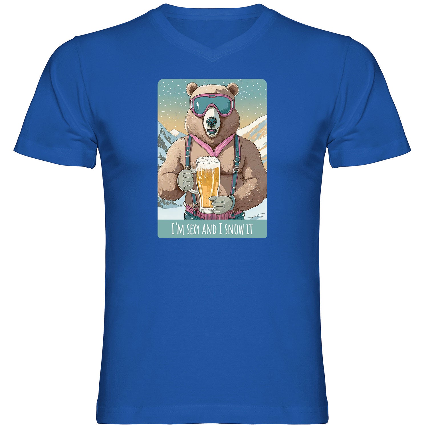 I´m sexy and I snow it Herren Tshirt V-Ausschnitt - Datschi Trachten