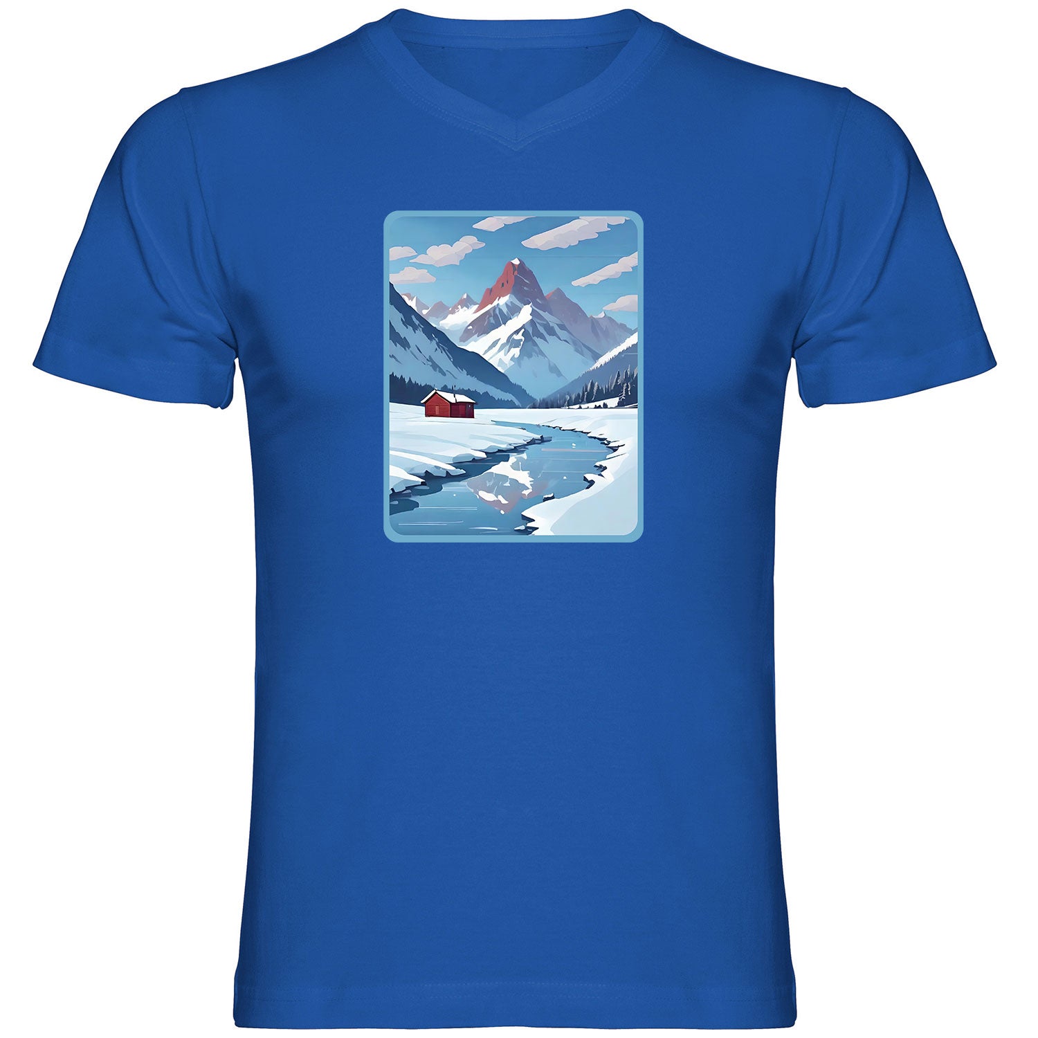 Home is where the Snow is Herren Tshirt V-Ausschnitt - Datschi Trachten