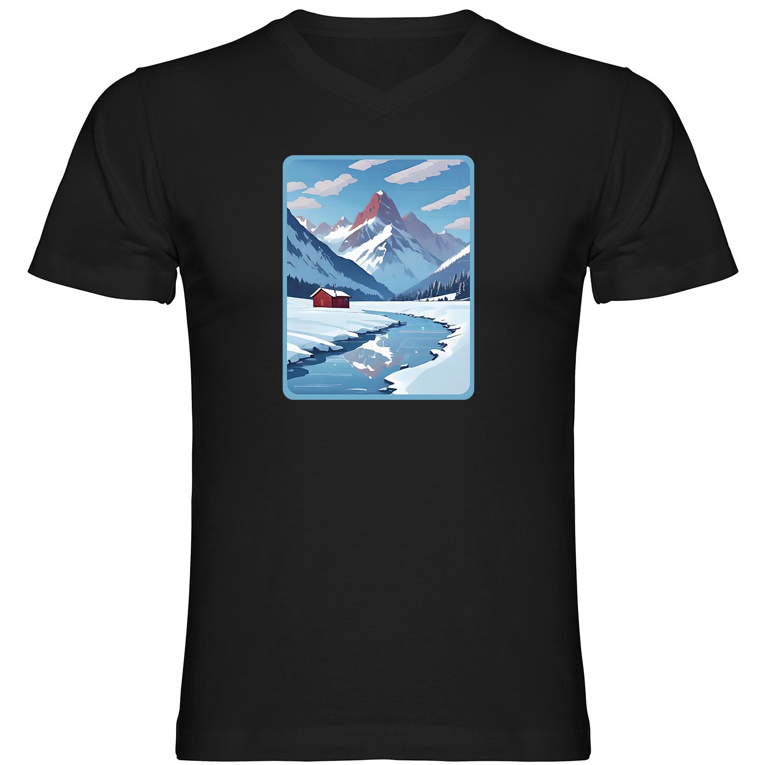 Home is where the Snow is Herren Tshirt V-Ausschnitt - Datschi Trachten