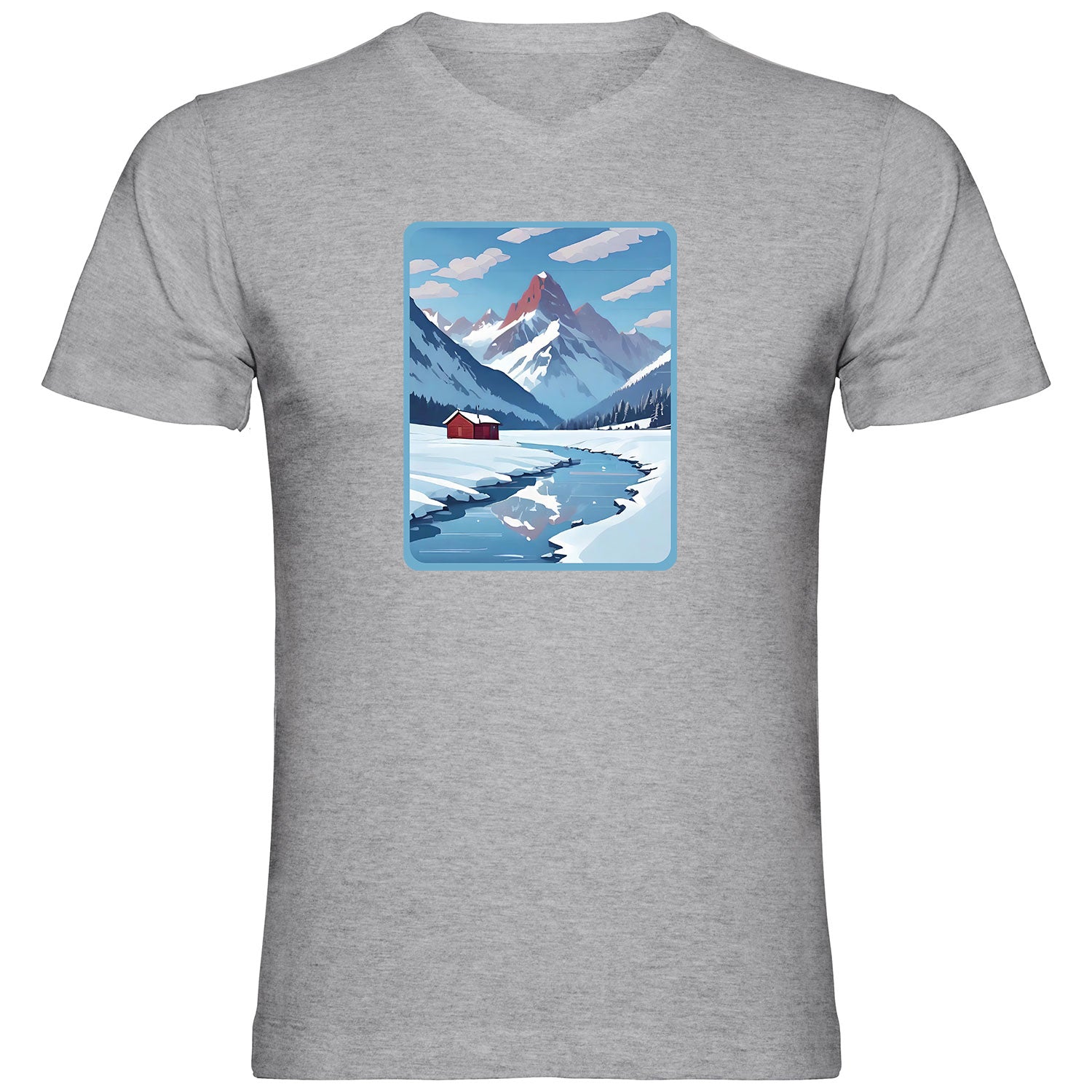 Home is where the Snow is Herren Tshirt V-Ausschnitt - Datschi Trachten