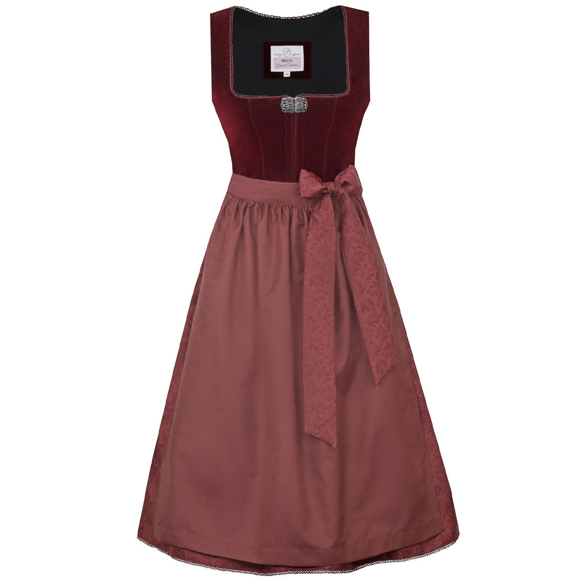 MarJo Dirndl Aislingen Bordeaux Rot Samt 65cm - Datschi Trachten