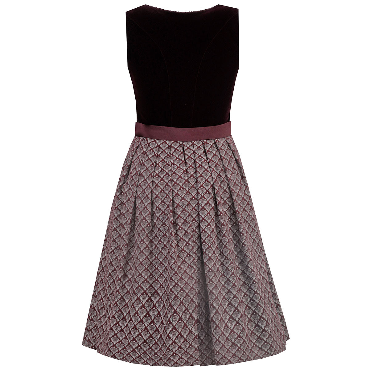 MarJo Dirndl Amorbach Mahagoni Dunkelrot Samt 65cm - Datschi Trachten