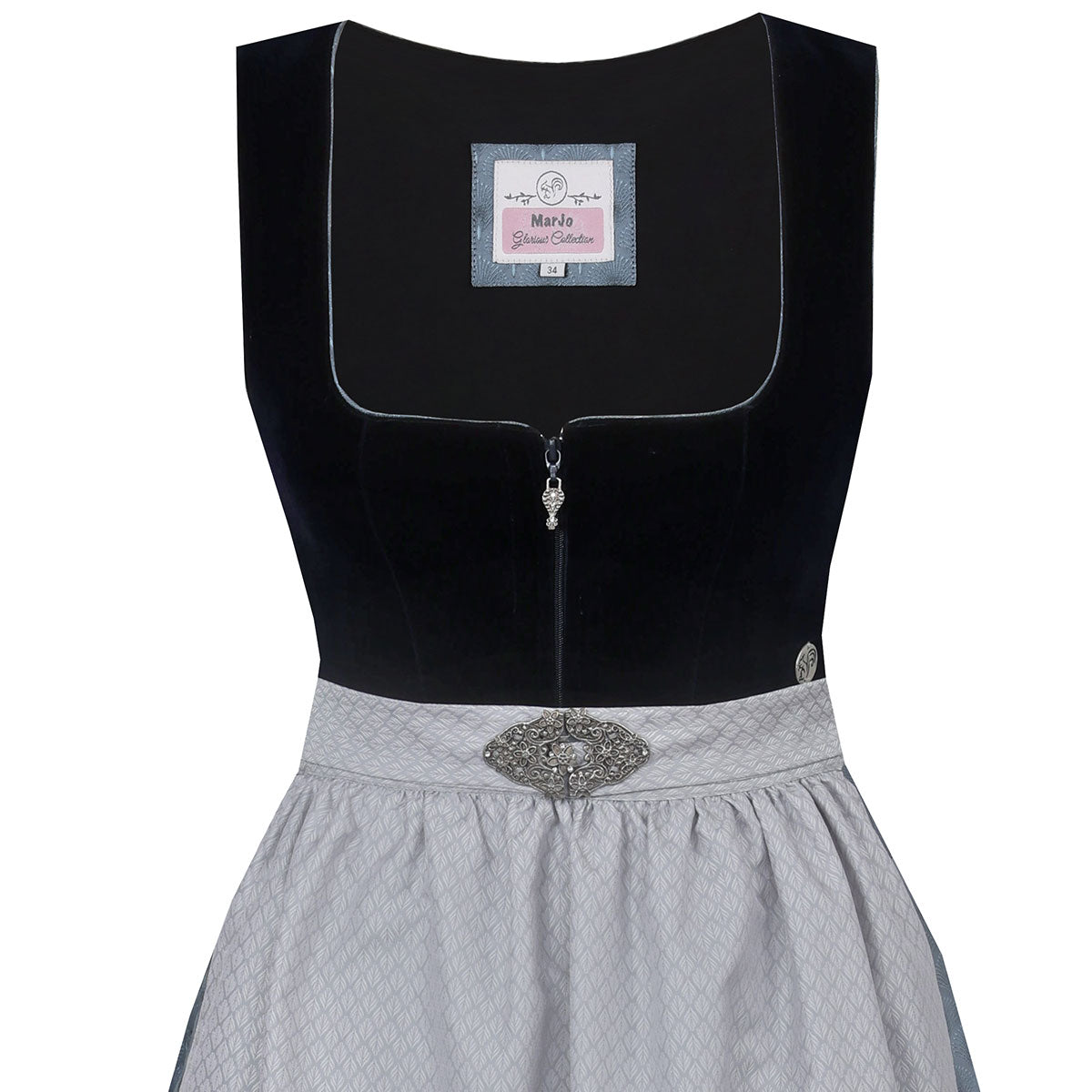 MarJo Dirndl Grafling Marine/Dunkelblau Samt 65cm - Datschi Trachten