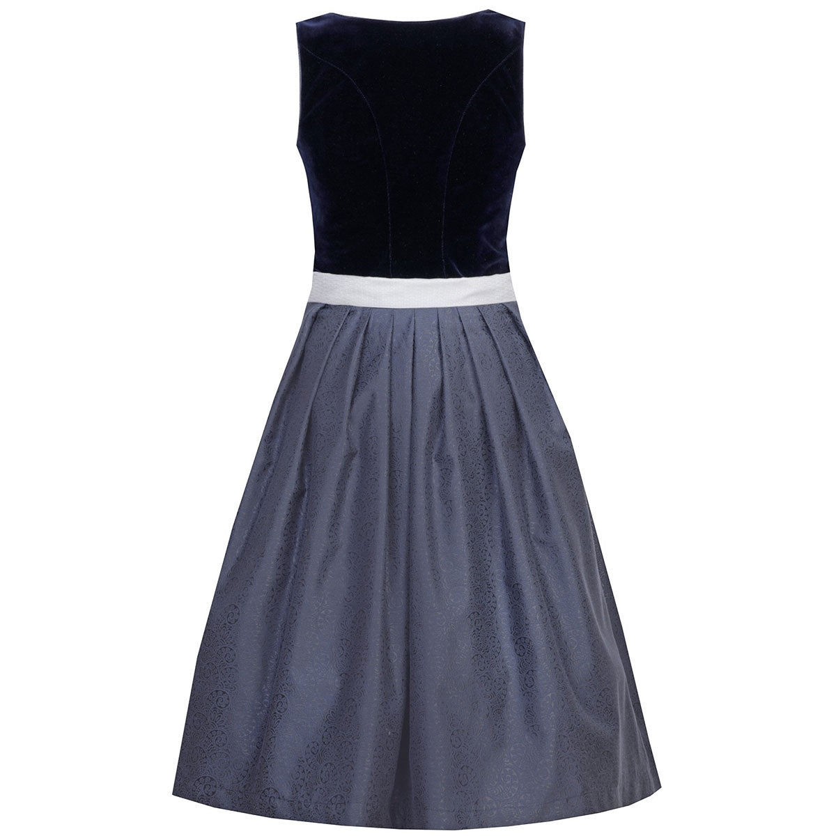 MarJo Dirndl Heidi-Dunkelblau/Silber Samt 75cm - Datschi Trachten