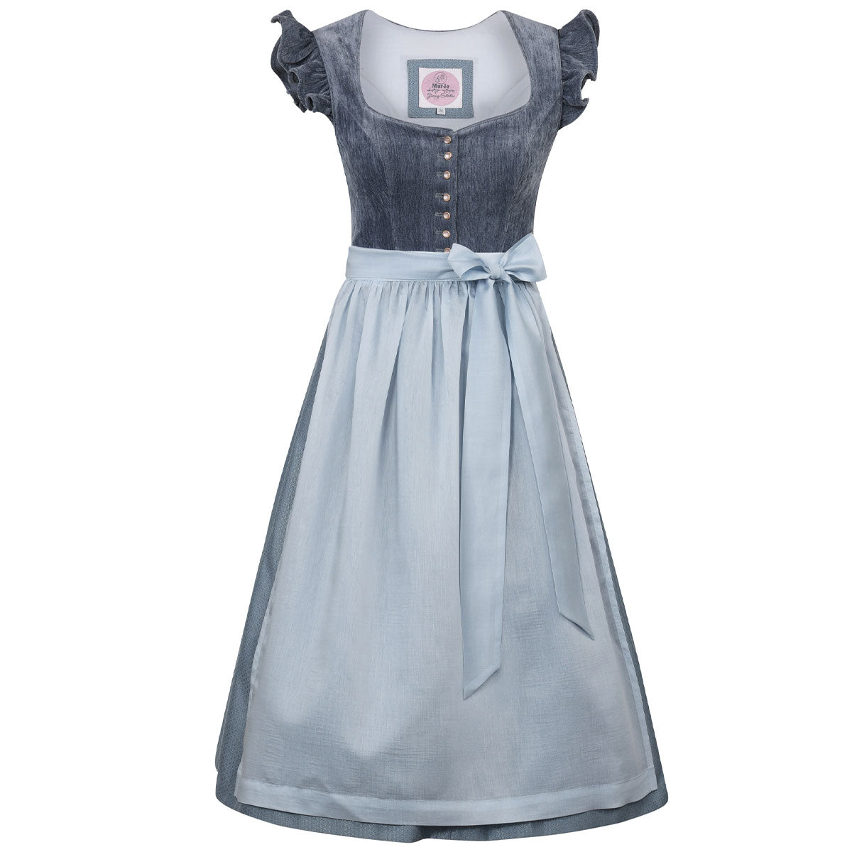 MarJo Dirndl Hochwinkel Hellblau Abnehmbare Flügelarme 70cm