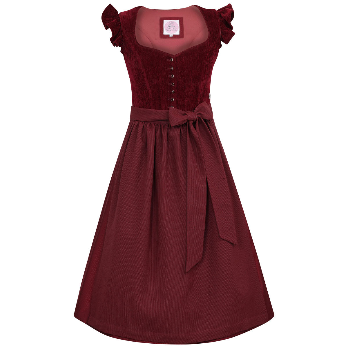 MarJo Dirndl Hochwinkel Wine Flügelarm 70cm - Datschi Trachten