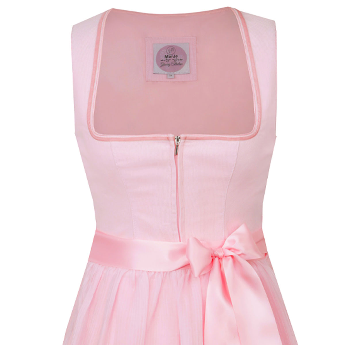 MarJo Dirndl Hofstetten Puderrosa Reißverschluss 65 cm - Datschi Trachten