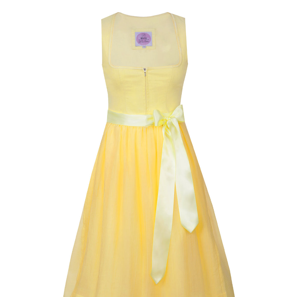 MarJo Dirndl Hofstetten Zitrone Reißverschluss 65 cm - Datschi Trachten