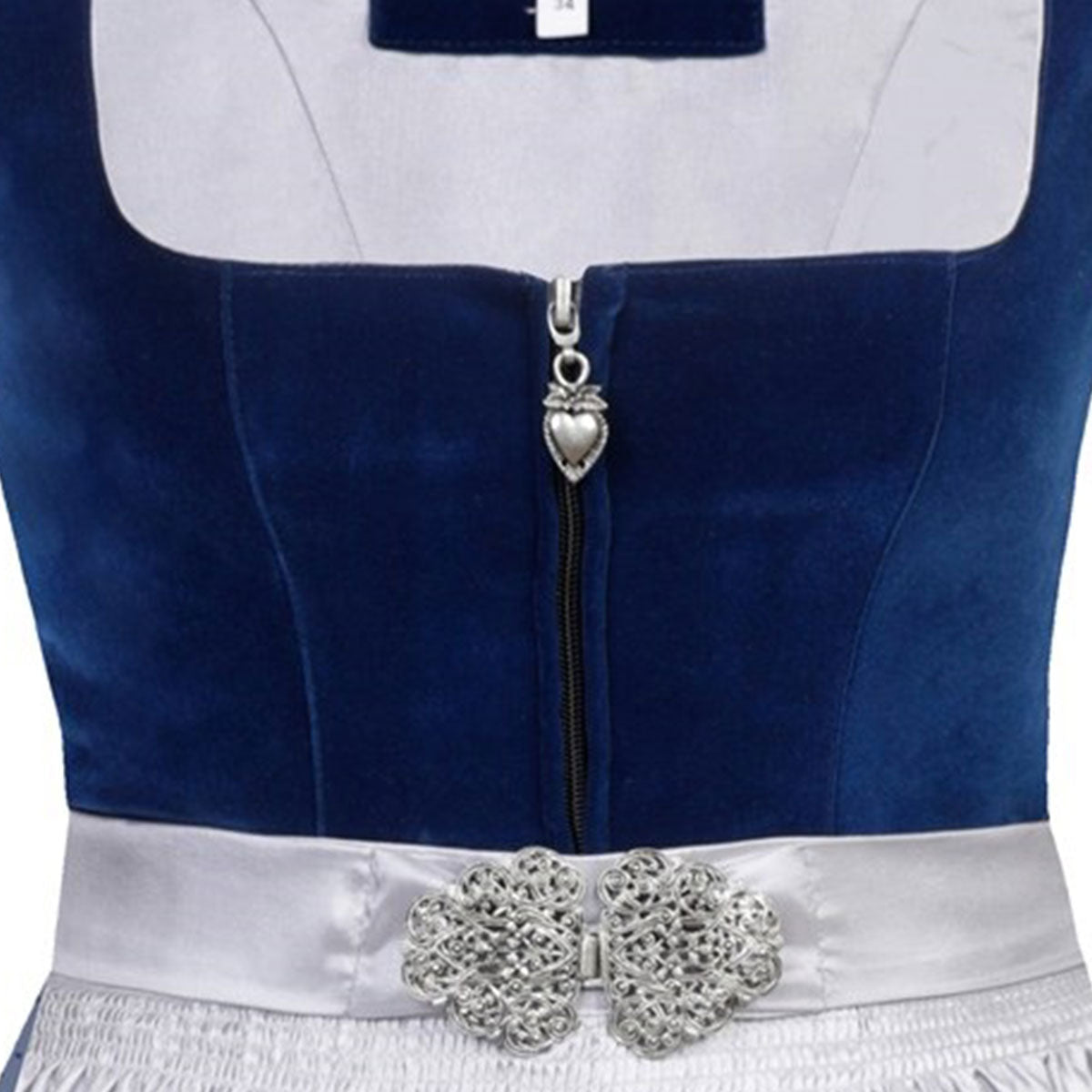 MarJo Dirndl Inka Dunkelblau/Silber 65cm - Datschi Trachten