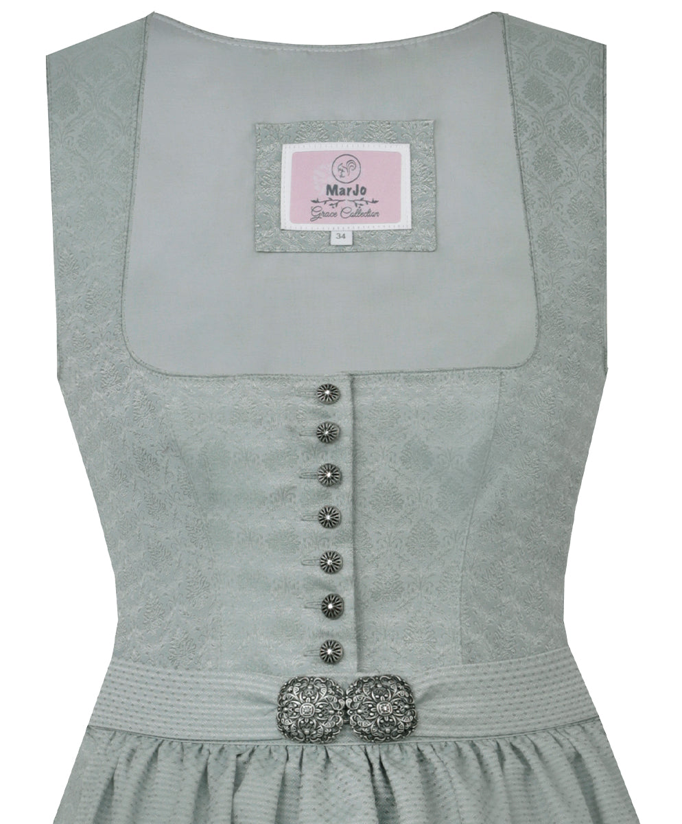 MarJo Dirndl Medlingen Gletscher/Mint Gerader Ausschnitt 70cm - Datschi Trachten