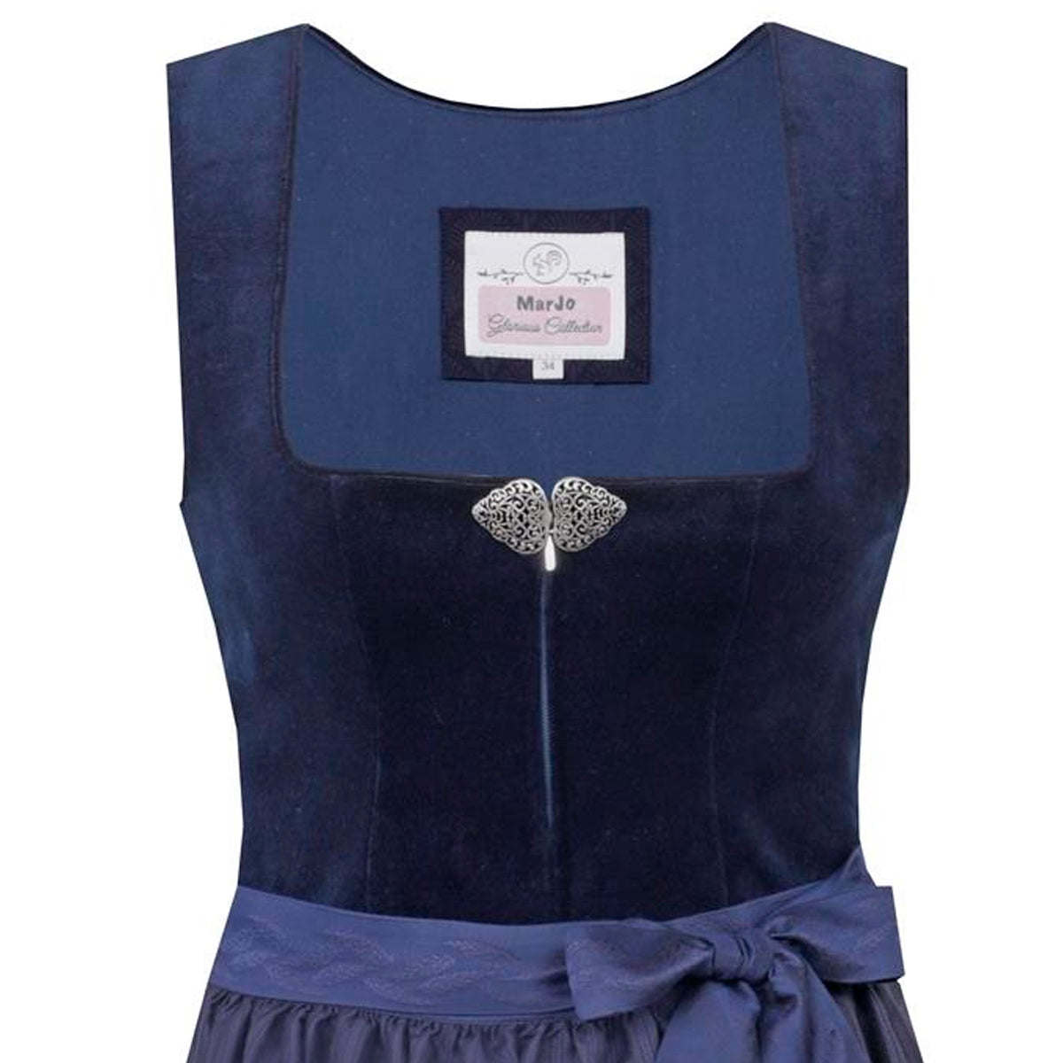 MarJo Dirndl Mönchsroth Marine/Dunkelblau Samt 75cm - Datschi Trachten