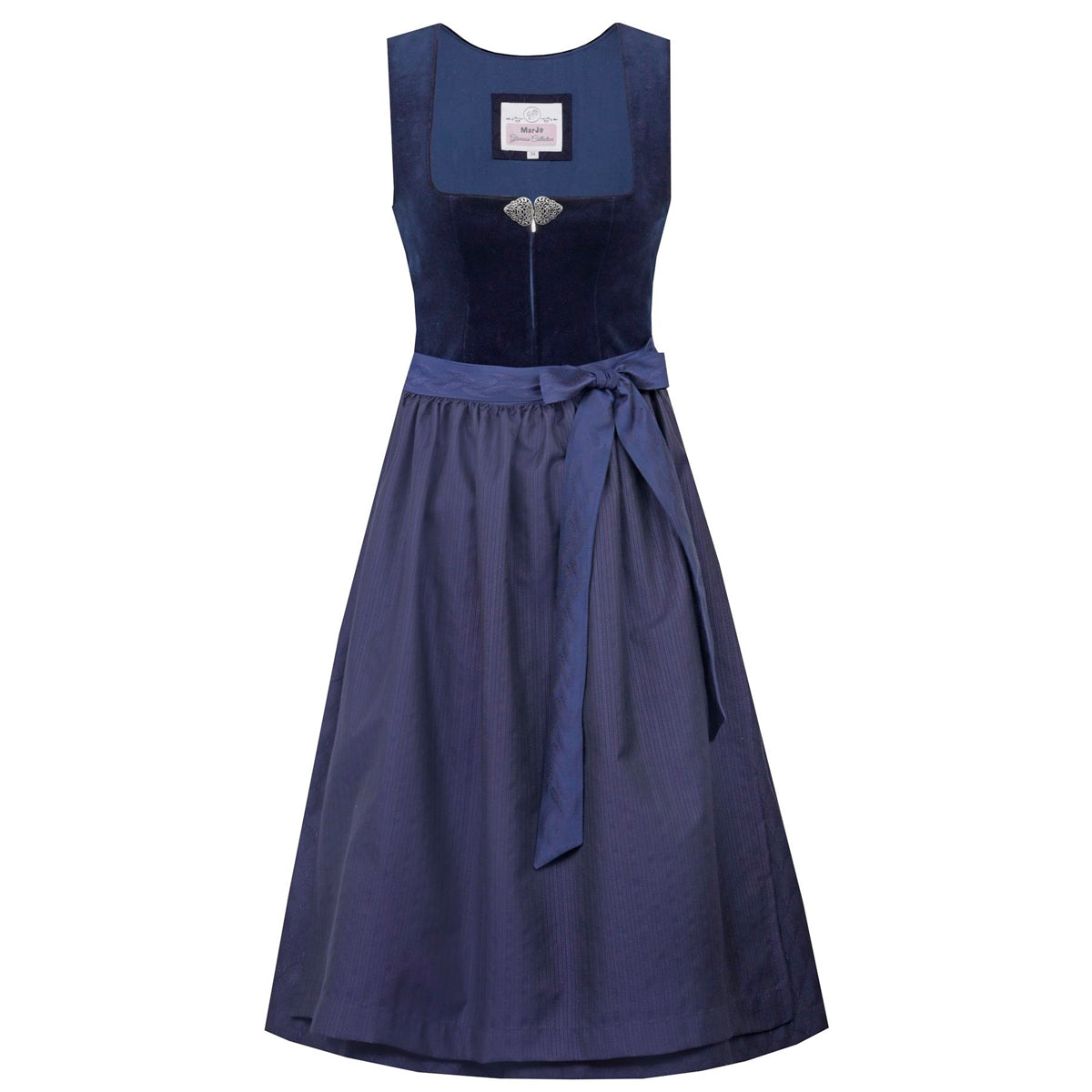 MarJo Dirndl Mönchsroth Marine/Dunkelblau Samt 75cm - Datschi Trachten
