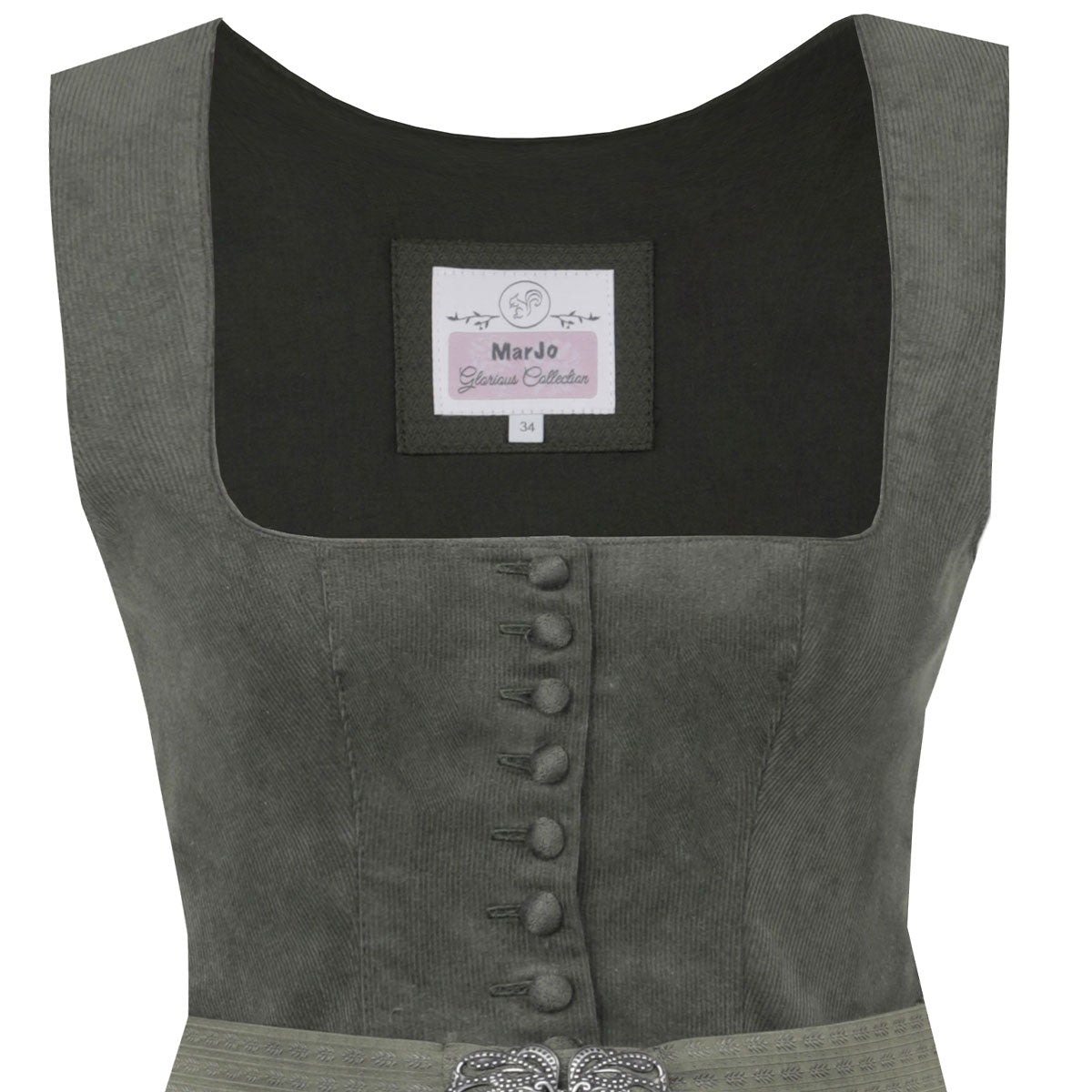 MarJo Dirndl Osterhofen Waldgrün Cord 70cm - Datschi Trachten