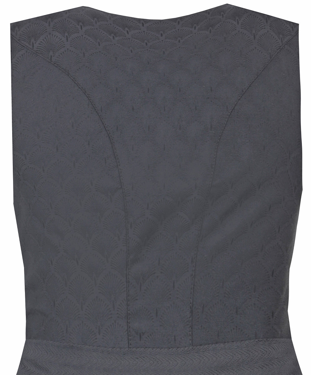 MarJo Dirndl Otterfing Asphalt Schwarz Gerader Ausschnitt 70cm - Datschi Trachten