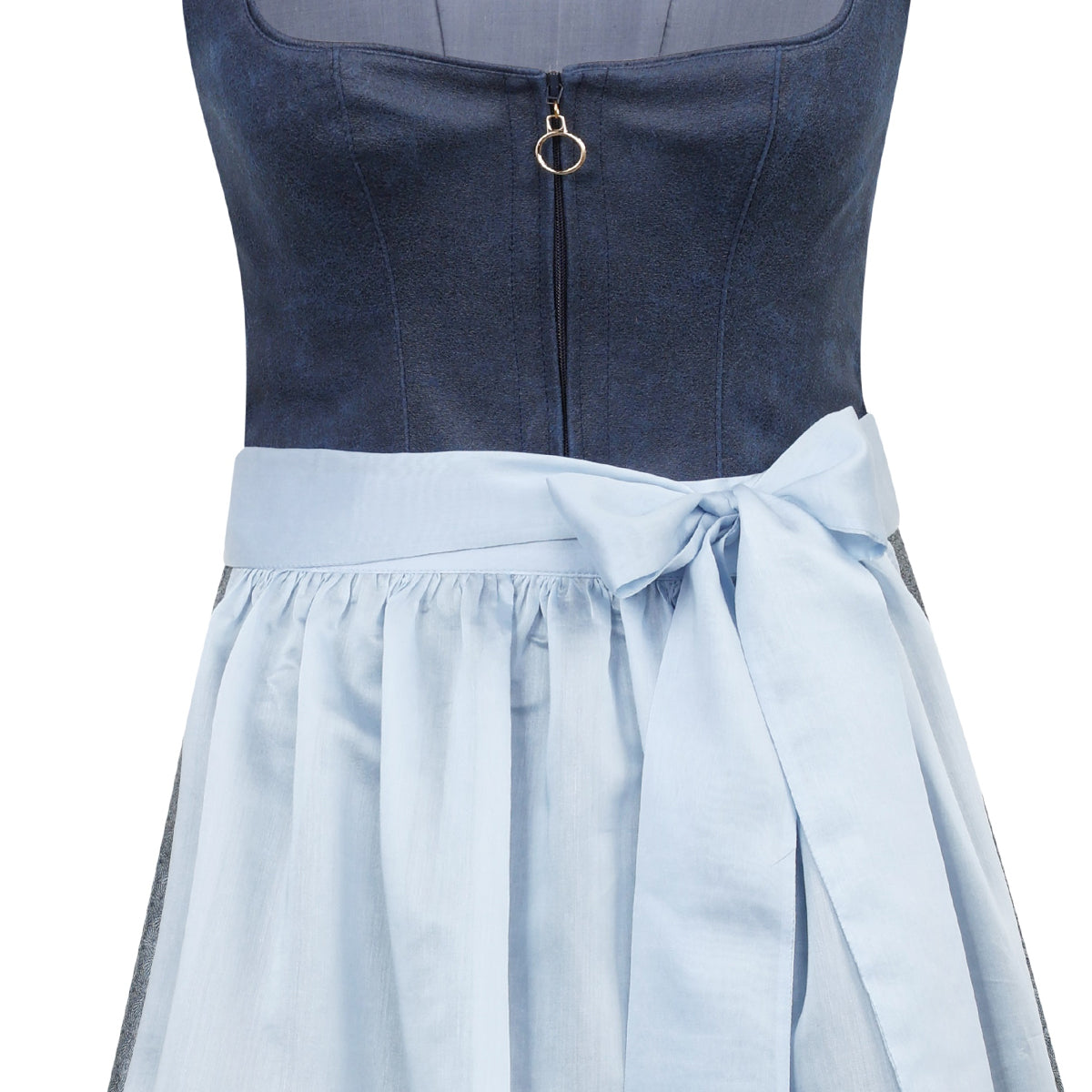 MarJo Dirndl Petershausen Vintage Blue-Himmelblau 70cm Reißverschluss