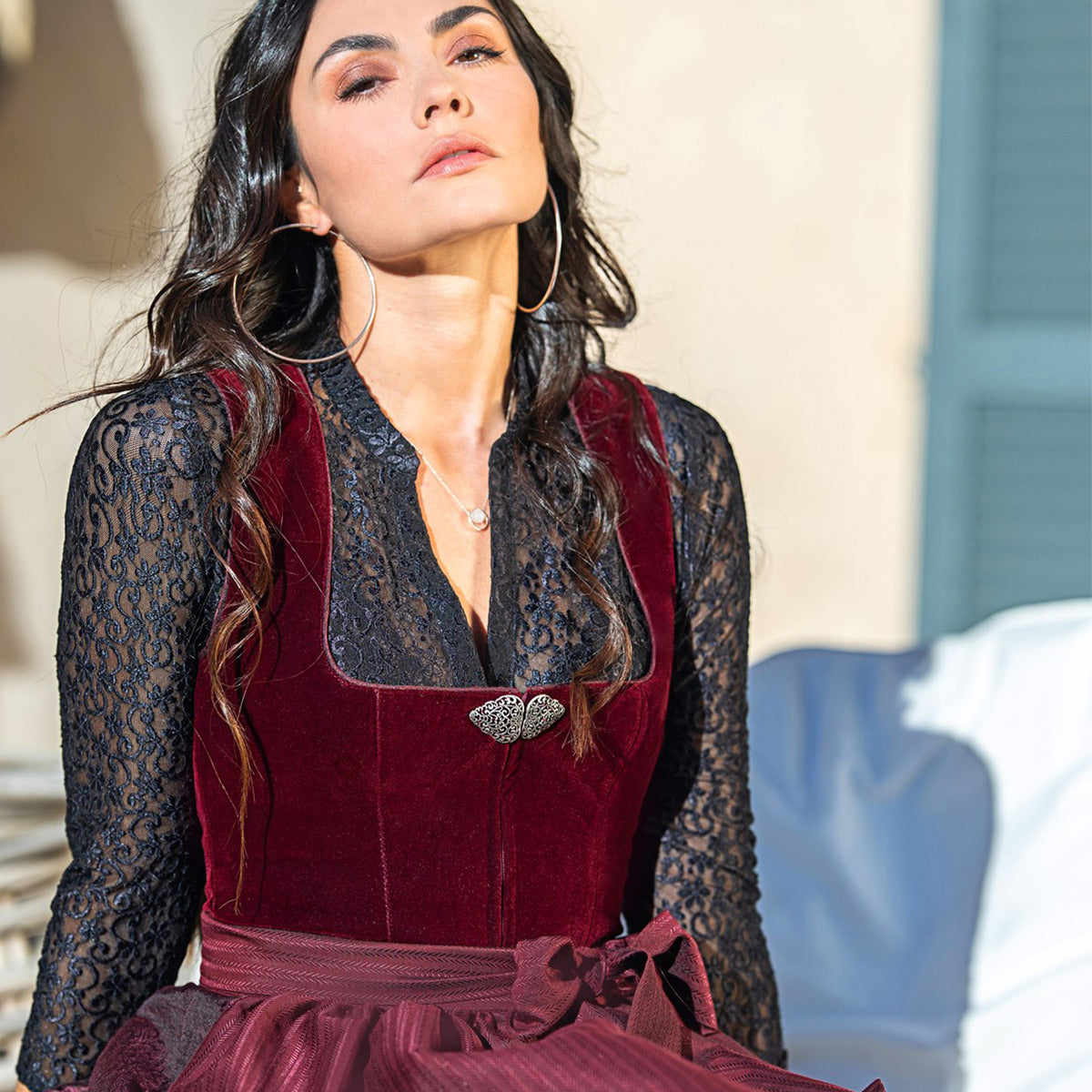 MarJo Dirndl Susi Weinrot/Bordeaux 65cm - Datschi Trachten