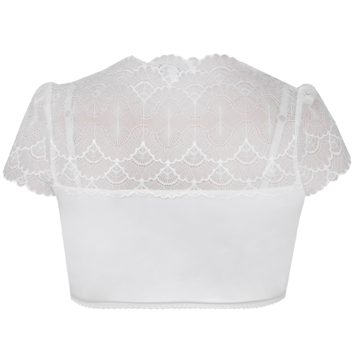 MarJo Dirndlbluse Adelsdorf Weiß Herzausschnitt und Flügelarm - Datschi Trachten