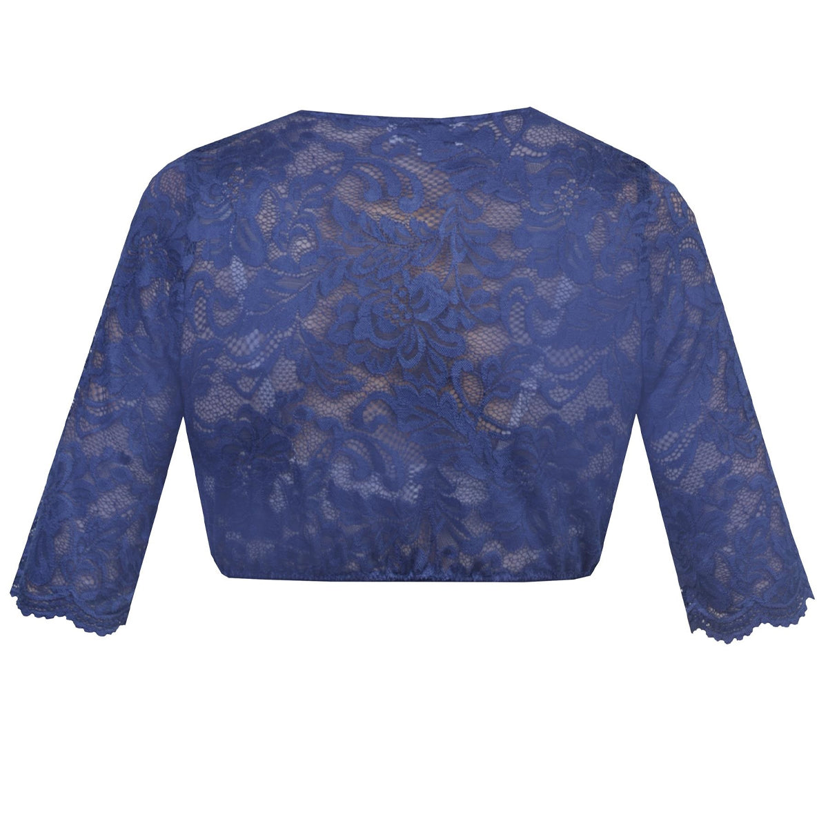 MarJo Dirndlbluse Harisa Lisa Dunkelblau Spitze Halbarm - Datschi Trachten