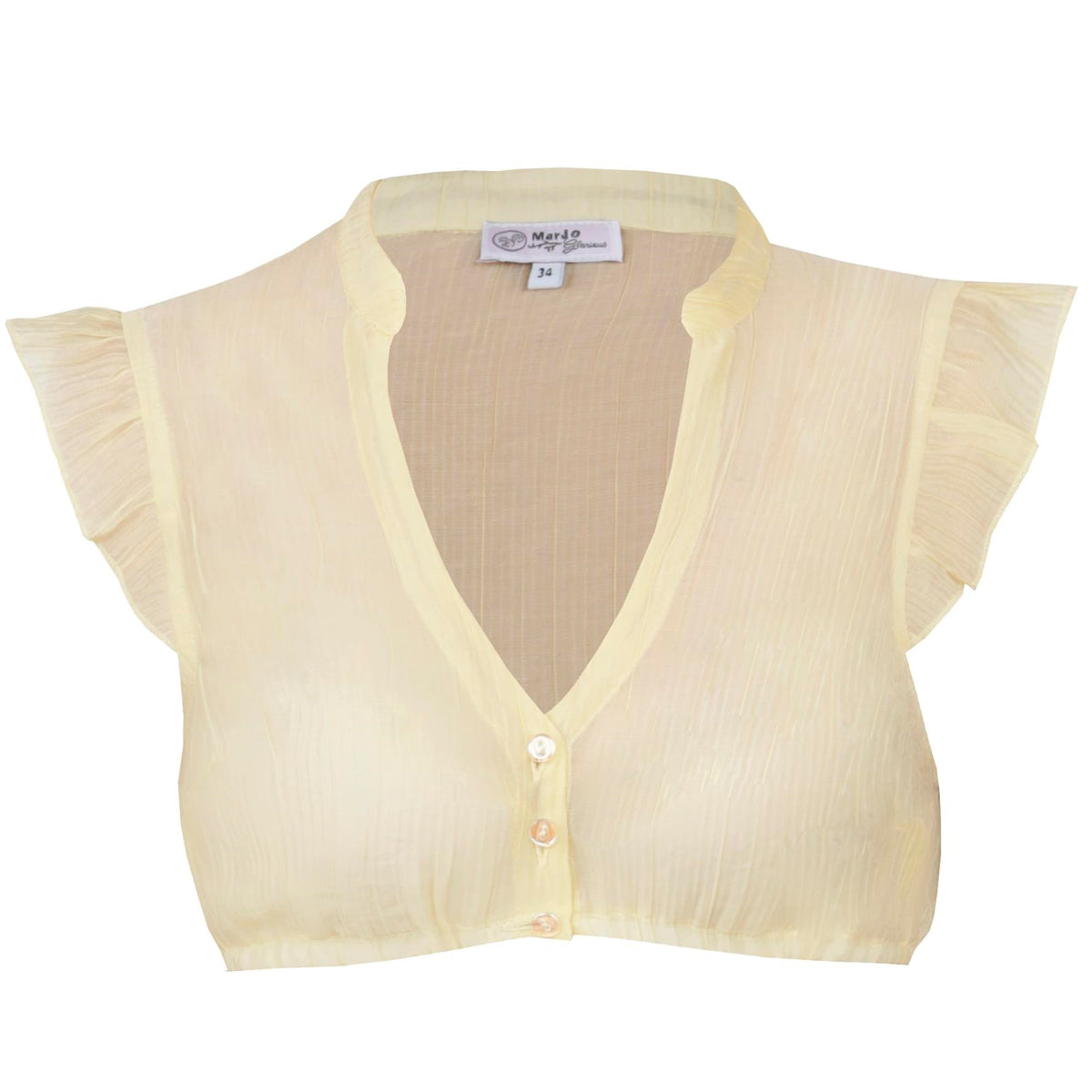 MarJo Dirndlbluse Waldbrunn Zitrone Gelb Flügelarm - Datschi Trachten