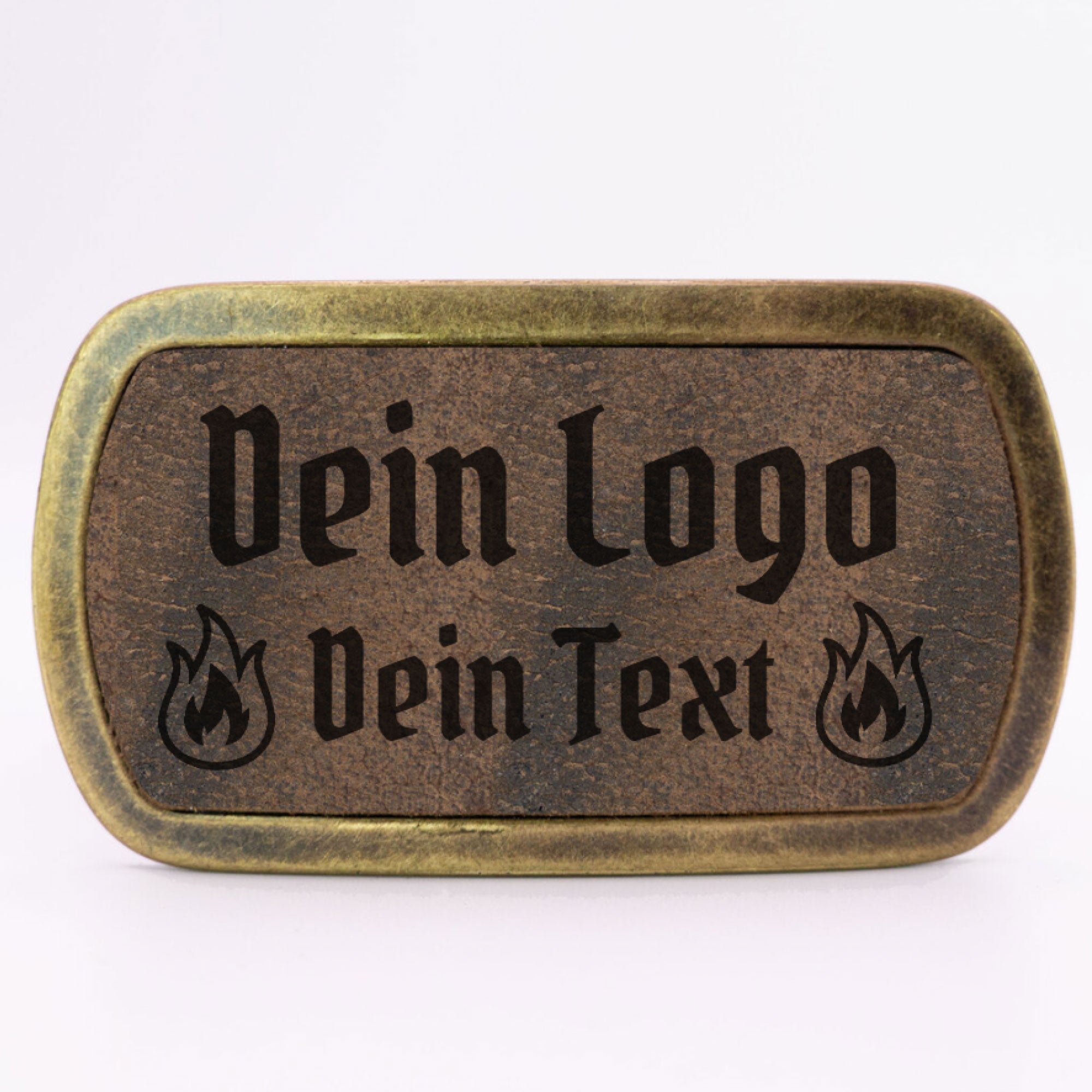 Schlichte Gürtelschnalle mit eigenem Logo ab 1 Stk.