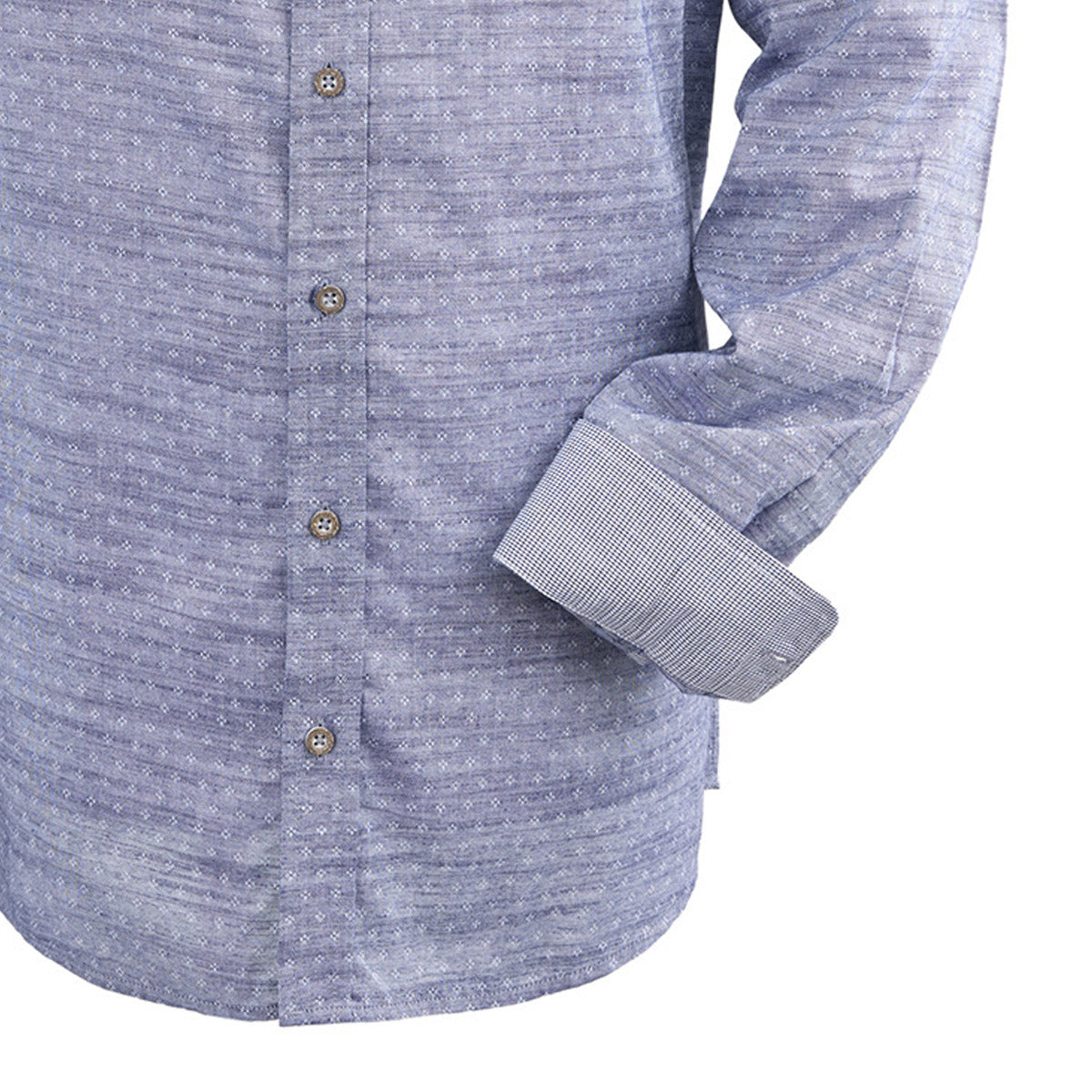 Trachtenhemd Blau gemustert Kentkragen - Datschi Trachten