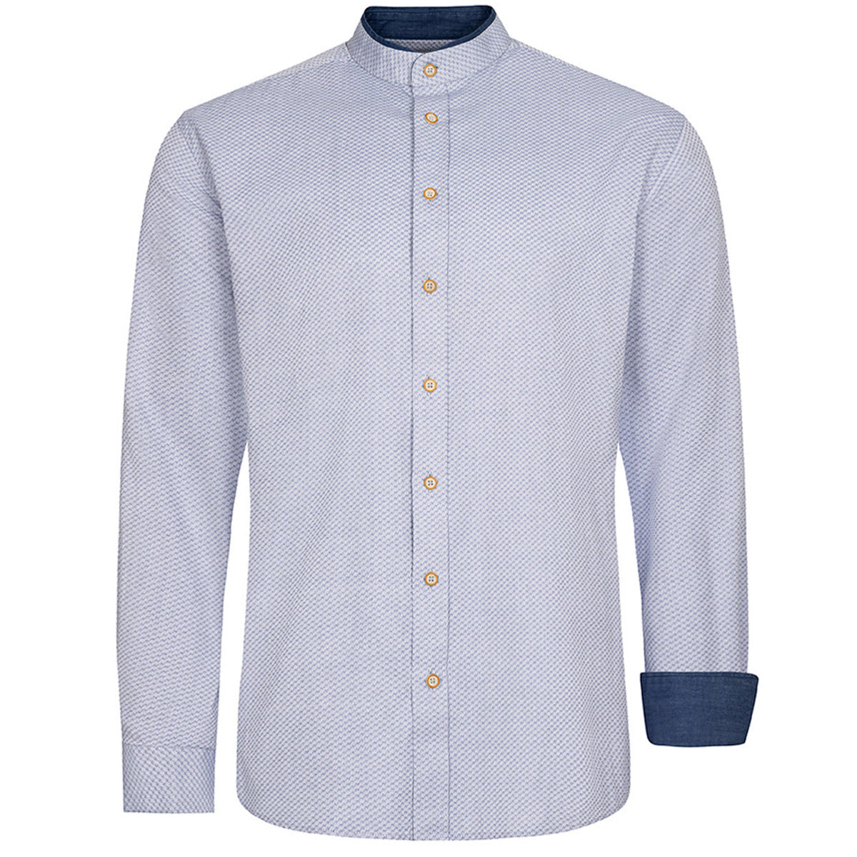 Trachtenhemd Grau Stehkragen fein gemustert - Datschi Trachten