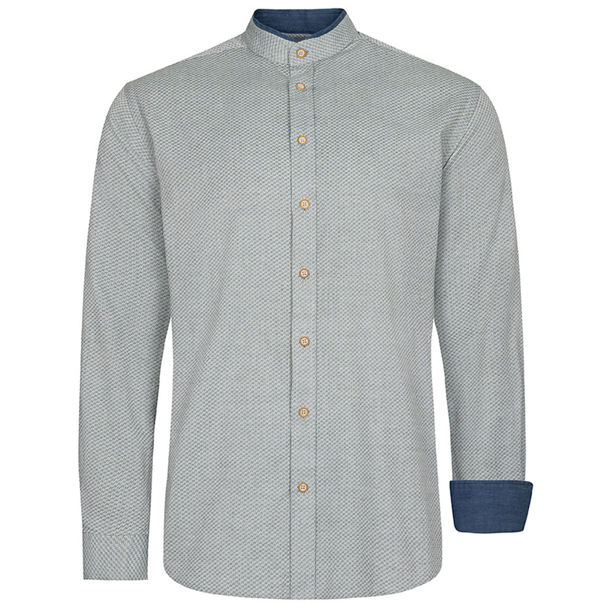 Trachtenhemd Grün Stehkragen fein gemustert - Datschi Trachten