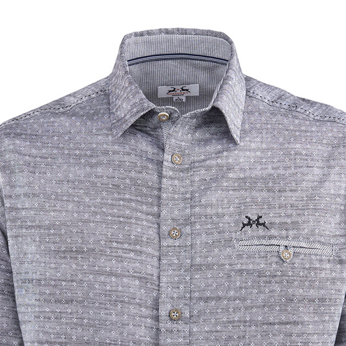 Trachtenhemd Schwarz gemustert Kentkragen - Datschi Trachten