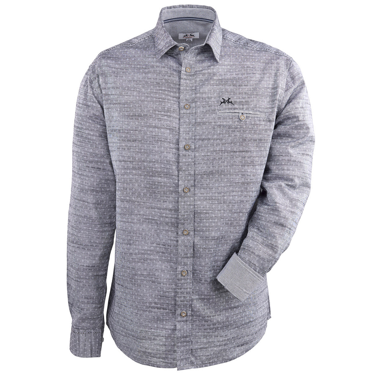 Trachtenhemd Schwarz gemustert Kentkragen - Datschi Trachten