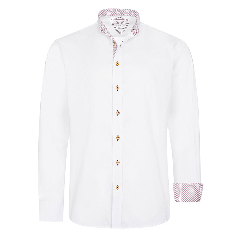 Trachtenhemd Weiß Stretch Rubin - Datschi Trachten